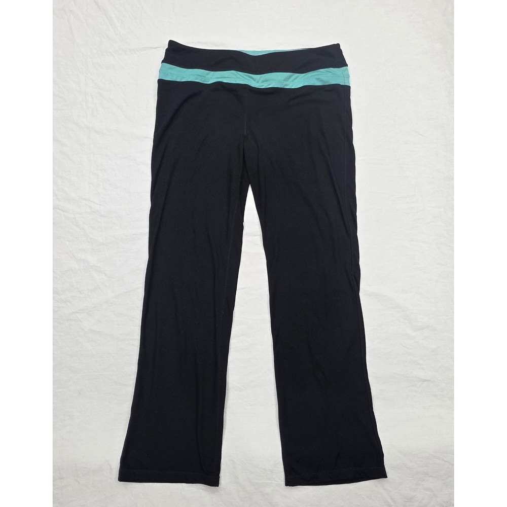 Women's‎ Tangerine Black With Aqua Accent Leggings Size XL